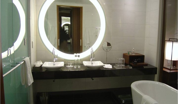Conrad Hotel, Japan — bathrooms and chapel in Thassos Snow White marble